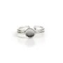 Adjustable ring with round 6mm support in 925 silver x 1pc
