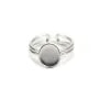 Anel ajustável suporte oval 8x10mm em prata 925 x 1pc