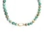 Colar Turquesa do Peru 10mm - Gold Filled x 1pc