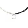 Cultured Pearl & Spinel Necklace - Silver 925 x 1pc