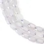 Faceted rounded rectangle blue rose quartz 9x13mm x 39cm