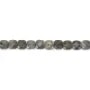 Grauer Labradorit in facettierter quadratischer Form 6mm x 39cm