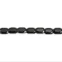 Faceted rounded rectangle obsidian 9x13mm x 39cm