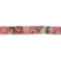 Quadratischer facettierter Rhodonit 8mm x 38cm