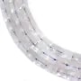 Faceted blue rose quartz rectangle 8x10mm x 38cm