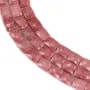 Rhodonite faceted rectangle 8x10mm - Quality A x 38cm