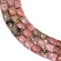 Faceted Rhodonite rectangle 8x10mm - Quality AB x 38cm