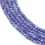Tanzanite blue zirconium oxide round faceted 2mm x 38cm
