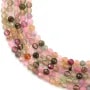 Round faceted tourmaline, 3mm x 39cm