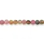 Round faceted tourmaline, 3mm x 39cm