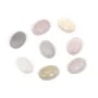 Cabochão de ágata cinza, de forma oval, 10x14mm x 4pcs