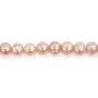 Pérolas de cultura de água doce, salmão, oval/cercada, 9-10mm x 38cm