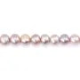 Perles de culture d'eau douce, mauve, ovale, 10-11mm x 38cm