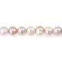Perlas de cultivo de agua dulce, moradas, ovaladas/anilladas, 10-11mm x 38cm