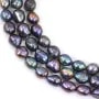Freshwater cultured pearls, dark blue, baroque, 7-8mm x 36cm