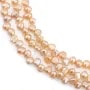 Perle coltivate d'acqua dolce, salmone, barocco, 5-6mm - Eccentrico x 37cm