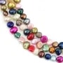 Perles de culture d'eau douce, multicolore fantaisie, baroque, 6-8mm x 38cm