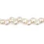 Perles de culture d'eau douce, blanche, baroque, 6-8mm - Excentré x 36cm