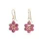 Brincos Flores - Turmalina rosa & Gold Filled x 2pcs