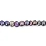 Freshwater cultured pearls, dark blue, baroque, 7-8mm x 40cm