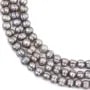 Perles de culture d'eau douce, grise, ovale/cerclée, 9-10mm x 38cm