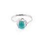 Anillo Turquesa ovalado 5x7mm - Plata 925 rodiada x 1 pieza