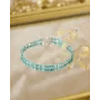 Pulseira cubo Turquesa 2mm - Prata 925 x 1pc