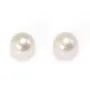 Perle de culture d'eau douce, blanche, ronde, 10-11mm x 1pc