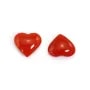 Corallo Rosso Naturale cuore semi perforato 8mm x 1pc
