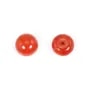 Natural Red Coral semi-drilled button 8mm x 1pc