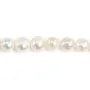 Perle coltivate d'acqua dolce, bianche, ovali/irregolari, 6.5-7mm x 35cm