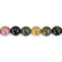 Mehrfarbige runde Turmaline 13mm x 40cm