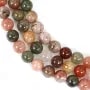 Quartzo rutilado multicolorido redondo 10.5mm x 39cm
