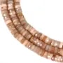 Runde facettierte Heishi Mondstein-Perle Orange 2x6mm x 37cm