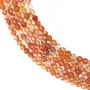 Karneol, rund facettiert, 3mm x 38cm