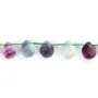 Faceted flat drop fluorite 8x10mm x 38cm