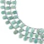Amazonite du Pérou goutte plate facetté 8x12mm x 39cm