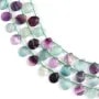 Faceted flat drop fluorite 8x10mm x 38cm