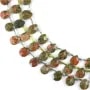 Unakite flat faceted drop 8x10mm x 40cm