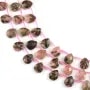 Rhodonite goccia piatta sfaccettata 8x10mm x 39cm
