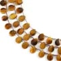 Tigerauge flacher facettierter Tropfen 8x10mm x 40cm