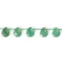 Avventurina goccia piatta sfaccettata 8x10mm x 40cm