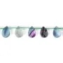 Fluorite goutte plate facetté 8x12mm x 38cm