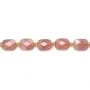 Quartz fraise rectangle arrondi facetté 8x10mm x 38cm