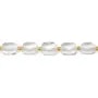 Faceted rounded rectangle rock crystal 8x10mm x 39cm