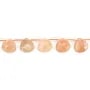 Pierre de lune orange goutte plate facetté 12x12mm x 38cm