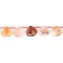 Quartz rutile flat faceted drop 12x12mm x 39cm
