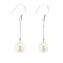 Pendientes: perlas de cultivo de agua dulce y cadena de plata 925 x 2pcs