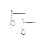 Clous d'oreilles en argent 925 rhodié 12mm x 2pcs