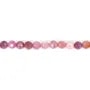 Rubis chauffé  rond facetté 4mm x 39cm